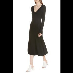 Jason Wu Grey long sleeve black wool midi dress